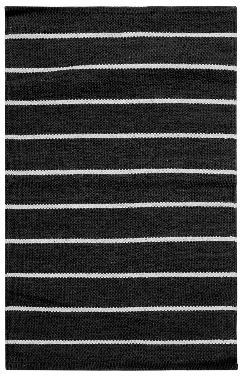 Tappeto in Cotone Nero Lavabile in Lavatrice - RIVIERA Black - Ideale per Bagno e Cucina