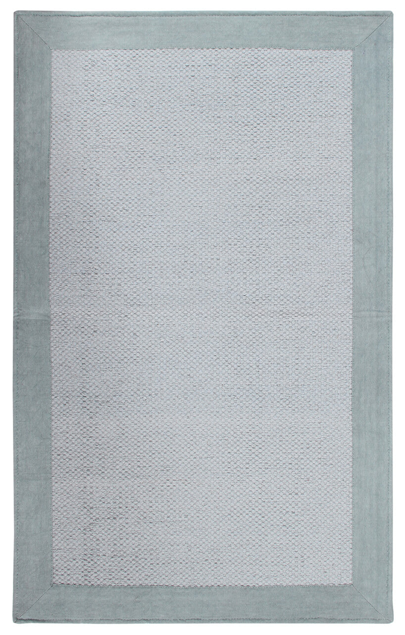 Tappeto Cotone Unito Border Pearl Blue - Lavabile, Elegante e Pratico