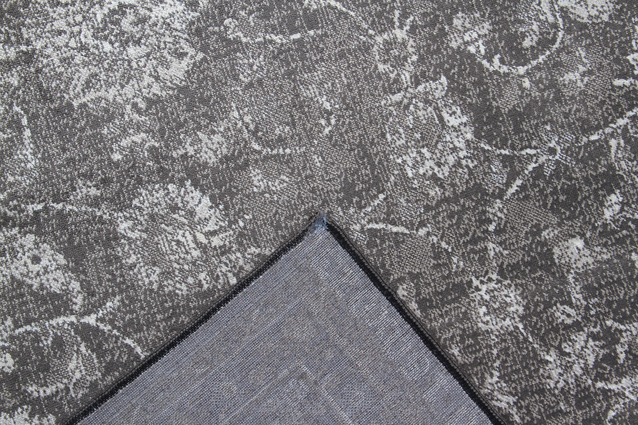 Tappeto Vintage A – Viscosa Effetto Vissuto – Grigio e Nero