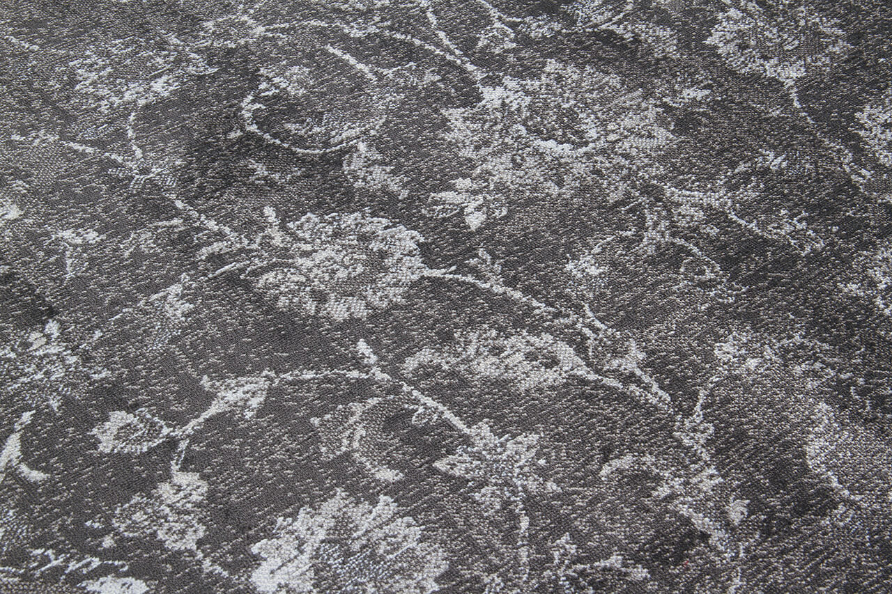 Tappeto Vintage A – Viscosa Effetto Vissuto – Grigio e Nero