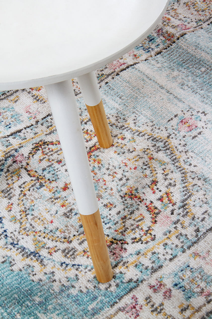 Tappeto da Esterno MAGGIO A - Indoor/Outdoor - Blu Chiaro | Ideale per Terrazze, Balconi, Patio, Verande - CarpetLiving