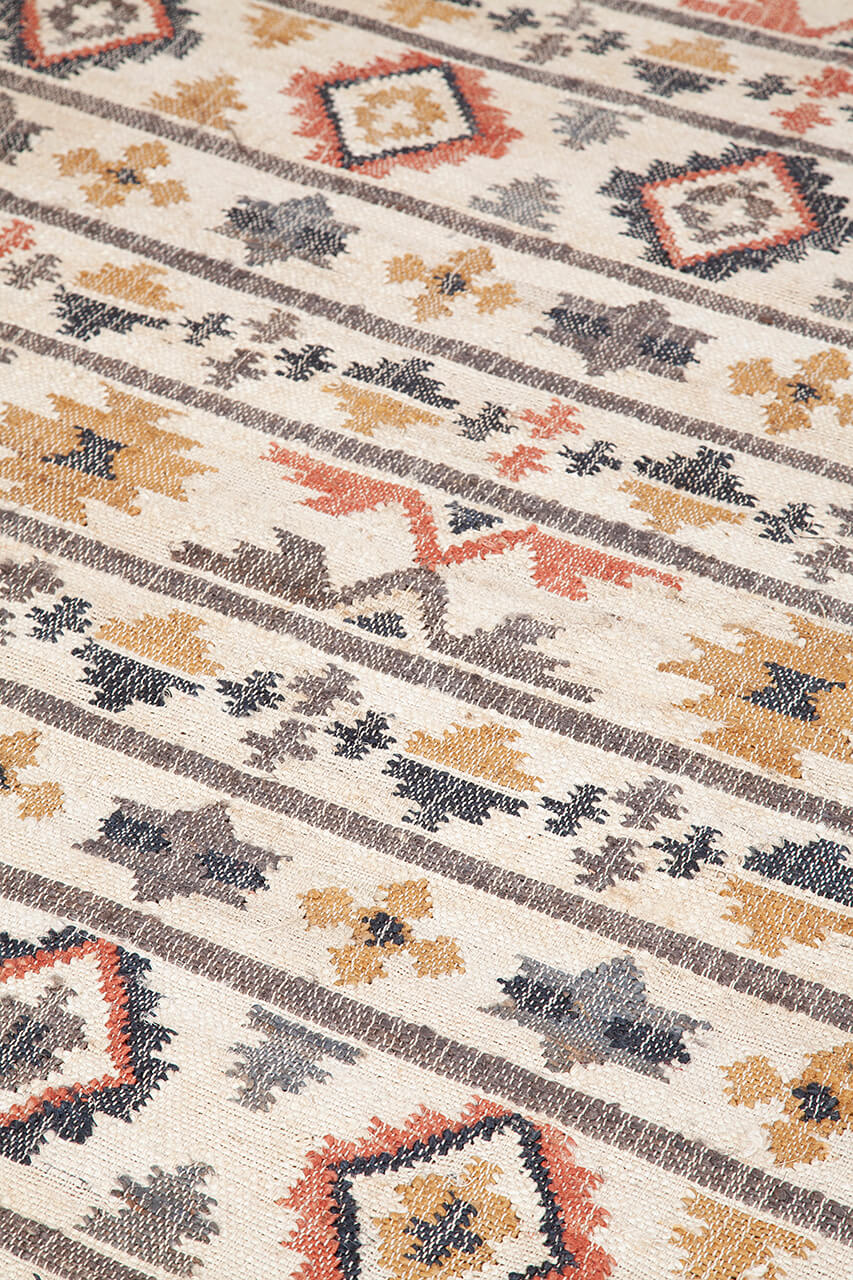 Tappeto Kilim in Juta e Cotone - Stile Etnico Tradizionale - Kilim Nirvana - Fatto a Mano - Materiali Sostenibile
