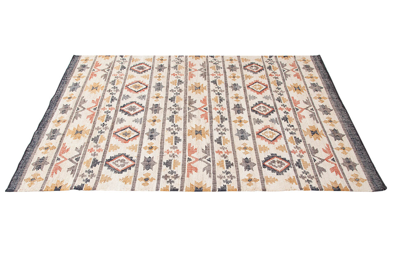 Tappeto Kilim in Juta e Cotone - Stile Etnico Tradizionale - Kilim Nirvana - Fatto a Mano - Materiali Sostenibile