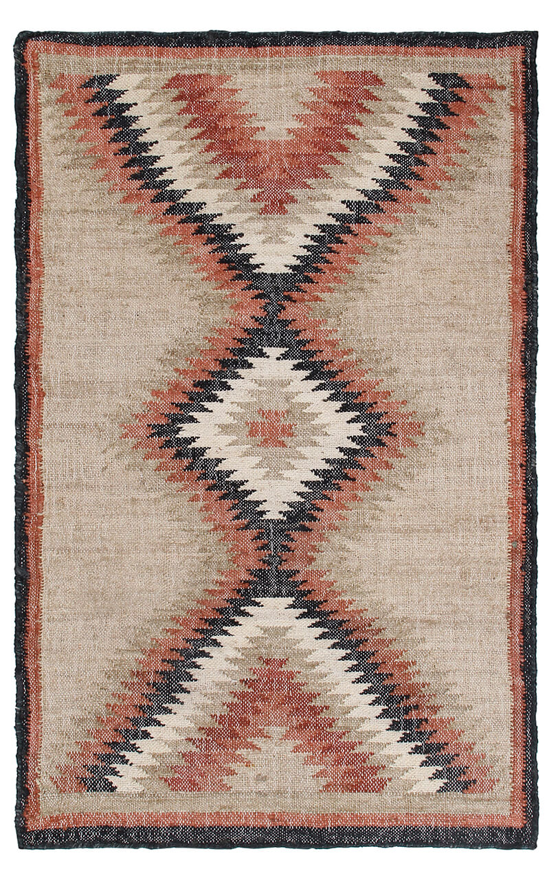 Tappeto Kilim in Juta e Cotone - Stile Etnico Tradizionale - Kilim Nirvana - Fatto a Mano - Materiali Sostenibile