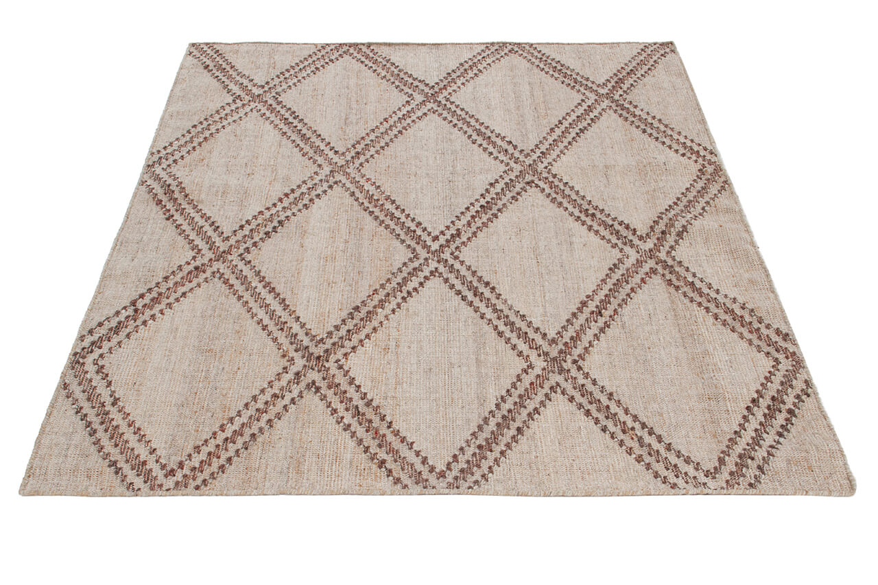 Tappeto in Juta, Lana e Cotone - Istinto C - Fatto a mano - Stile Etnico Tradizionale - Materiali Sostenibili