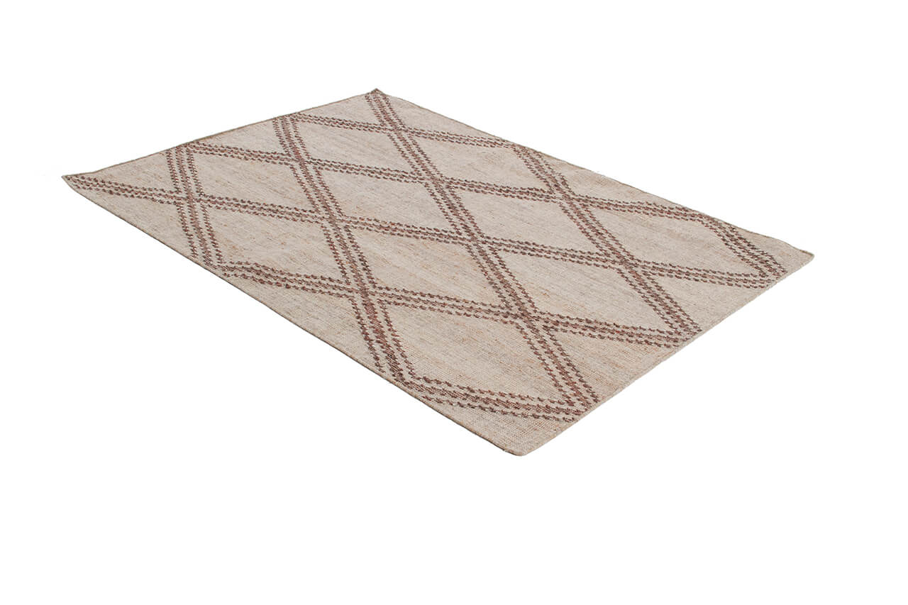 Tappeto in Juta, Lana e Cotone - Istinto C - Fatto a mano - Stile Etnico Tradizionale - Materiali Sostenibili