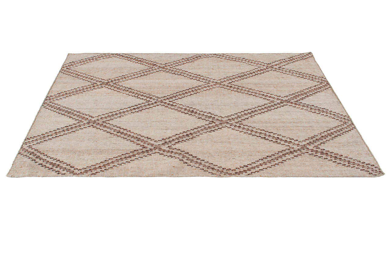 Tappeto in Juta, Lana e Cotone - Istinto C - Fatto a mano - Stile Etnico Tradizionale - Materiali Sostenibili