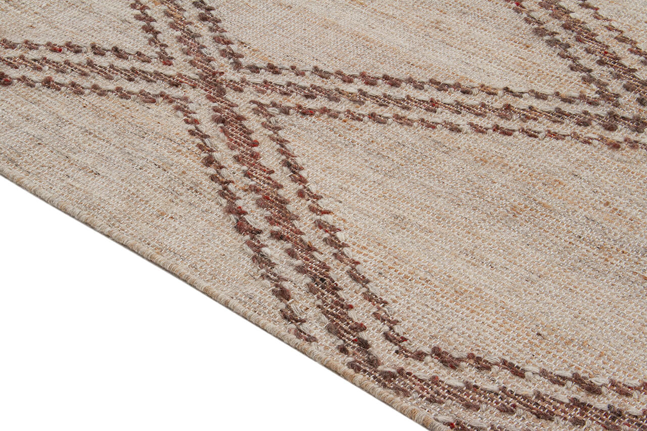 Tappeto in Juta, Lana e Cotone - Istinto C - Fatto a mano - Stile Etnico Tradizionale - Materiali Sostenibili