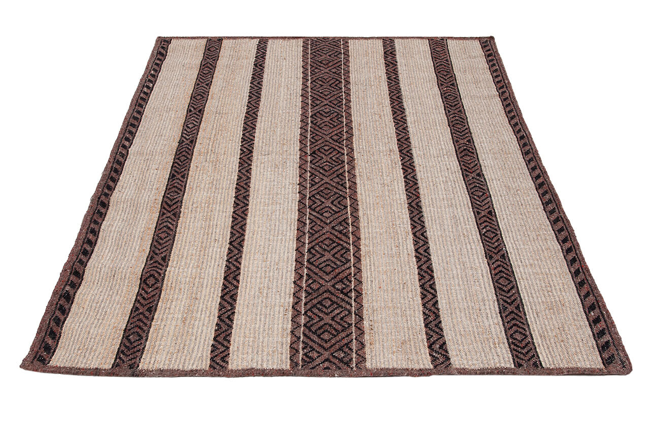 Tappeto in Juta, Lana e Cotone - Istinto A - Fatto a mano - Stile Etnico Tradizionale - Materiali Sostenibili