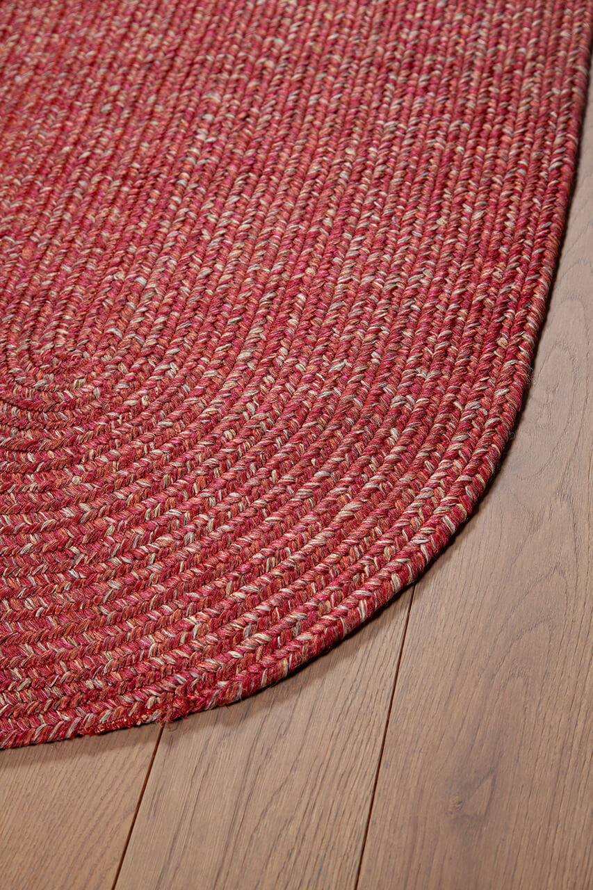 Tappeto Outdoor Ovale - Solid Rosso Terra - Interno/Esterno - 200x60cm - CarpetLiving