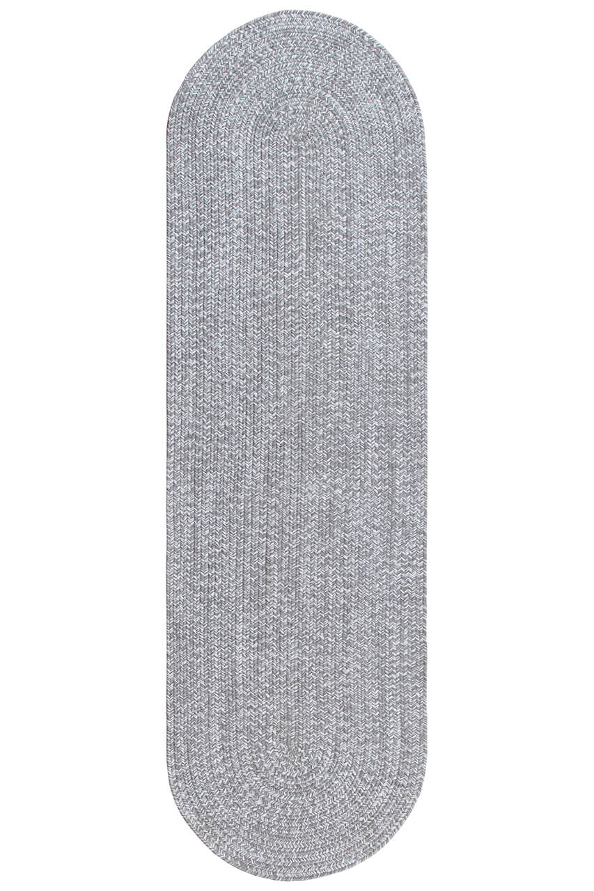 Tappeto Ovale da Esterno - SOLID - Indoor/Outdoor - Grigio - 200x60cm | Ideale per Terrazze, Balconi, Patio, Verande