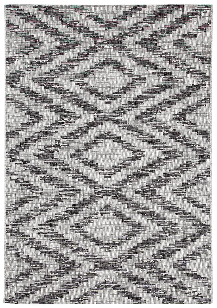 Tappeto da Esterno - ETHNO 2 GREY - Indoor/Outdoor - Grigio | Ideale per Terrazze, Balconi, Patio, Verande