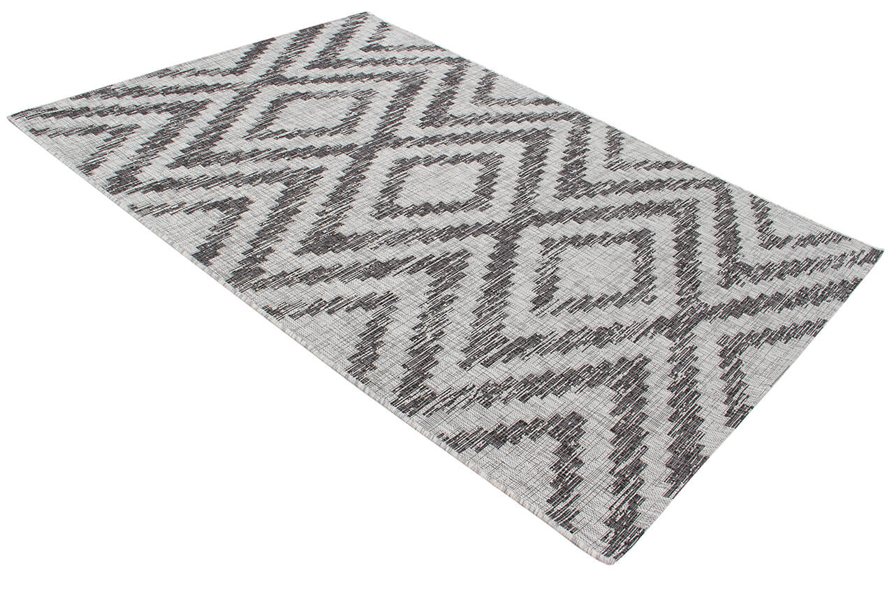 Tappeto da Esterno - ETHNO 2 GREY - Indoor/Outdoor - Grigio | Ideale per Terrazze, Balconi, Patio, Verande