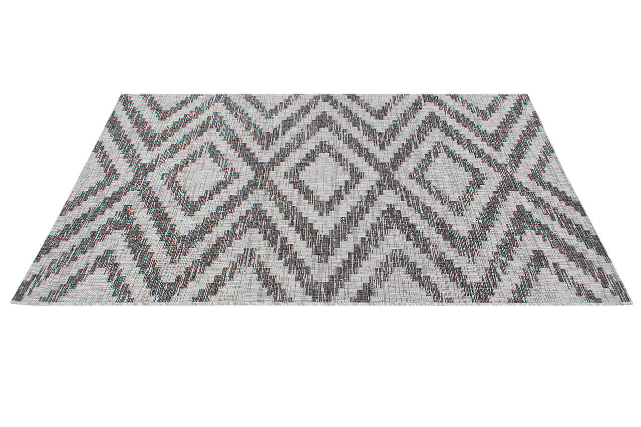 Tappeto da Esterno - ETHNO 2 GREY - Indoor/Outdoor - Grigio | Ideale per Terrazze, Balconi, Patio, Verande