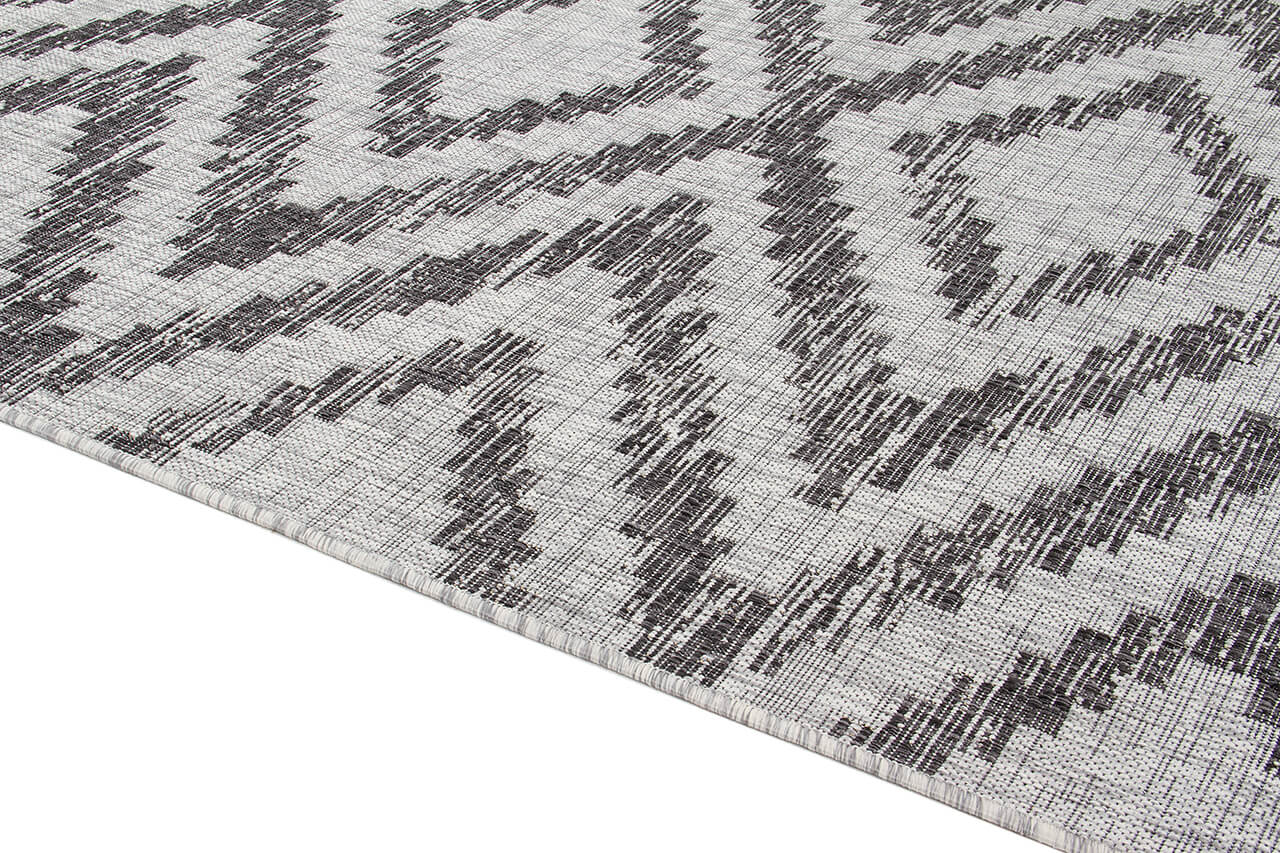 Tappeto da Esterno - ETHNO 2 GREY - Indoor/Outdoor - Grigio | Ideale per Terrazze, Balconi, Patio, Verande