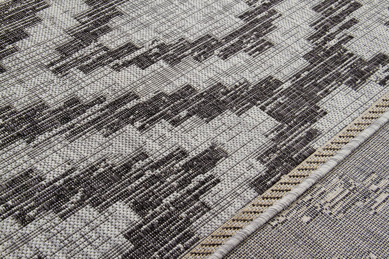 Tappeto da Esterno - ETHNO 2 GREY - Indoor/Outdoor - Grigio | Ideale per Terrazze, Balconi, Patio, Verande