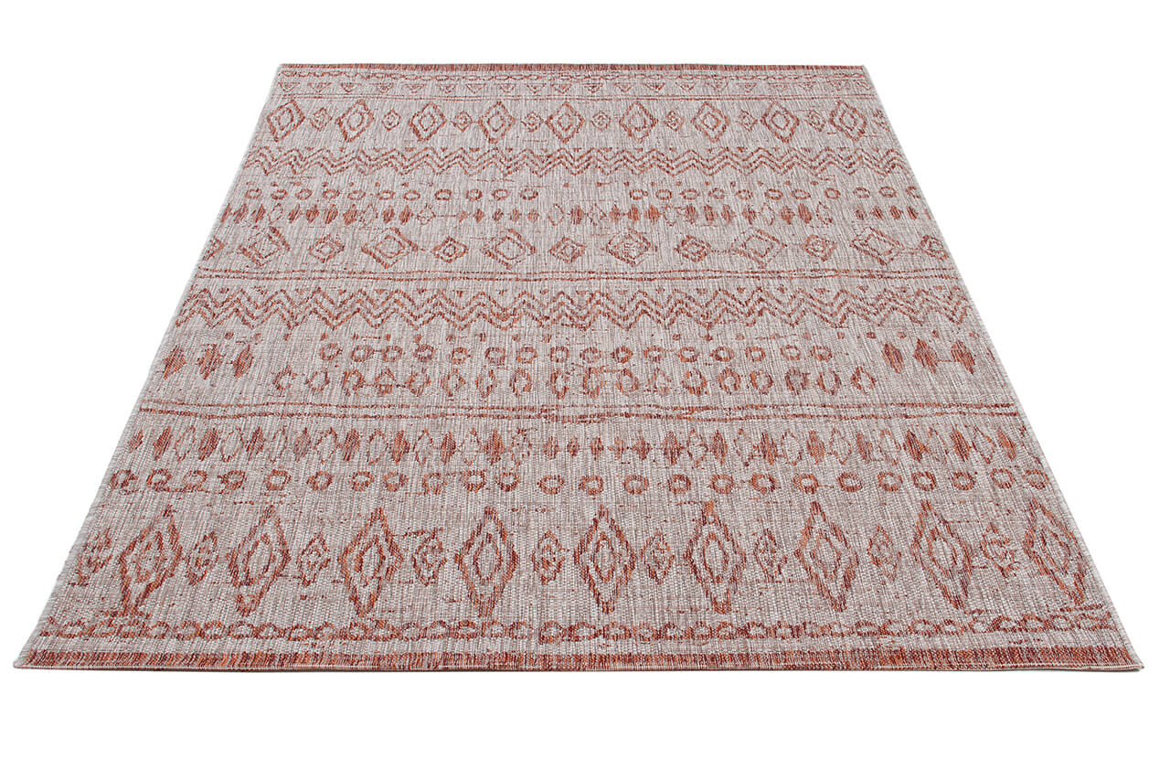 Tappeto da Esterno - ETHNO 1 TERRA - Indoor/Outdoor | Ideale per Terrazze, Balconi, Patio, Verande