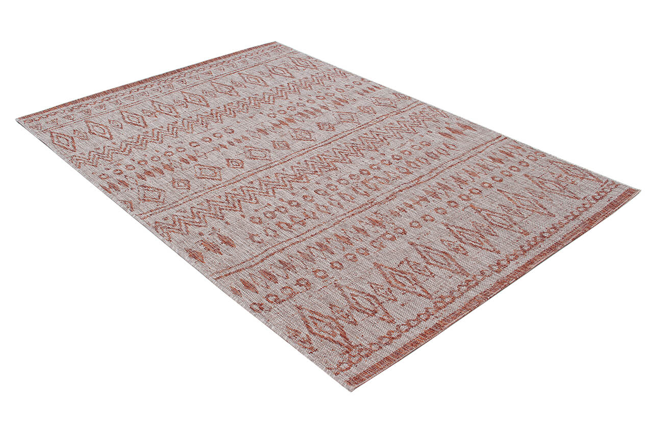 Tappeto da Esterno - ETHNO 1 TERRA - Indoor/Outdoor | Ideale per Terrazze, Balconi, Patio, Verande