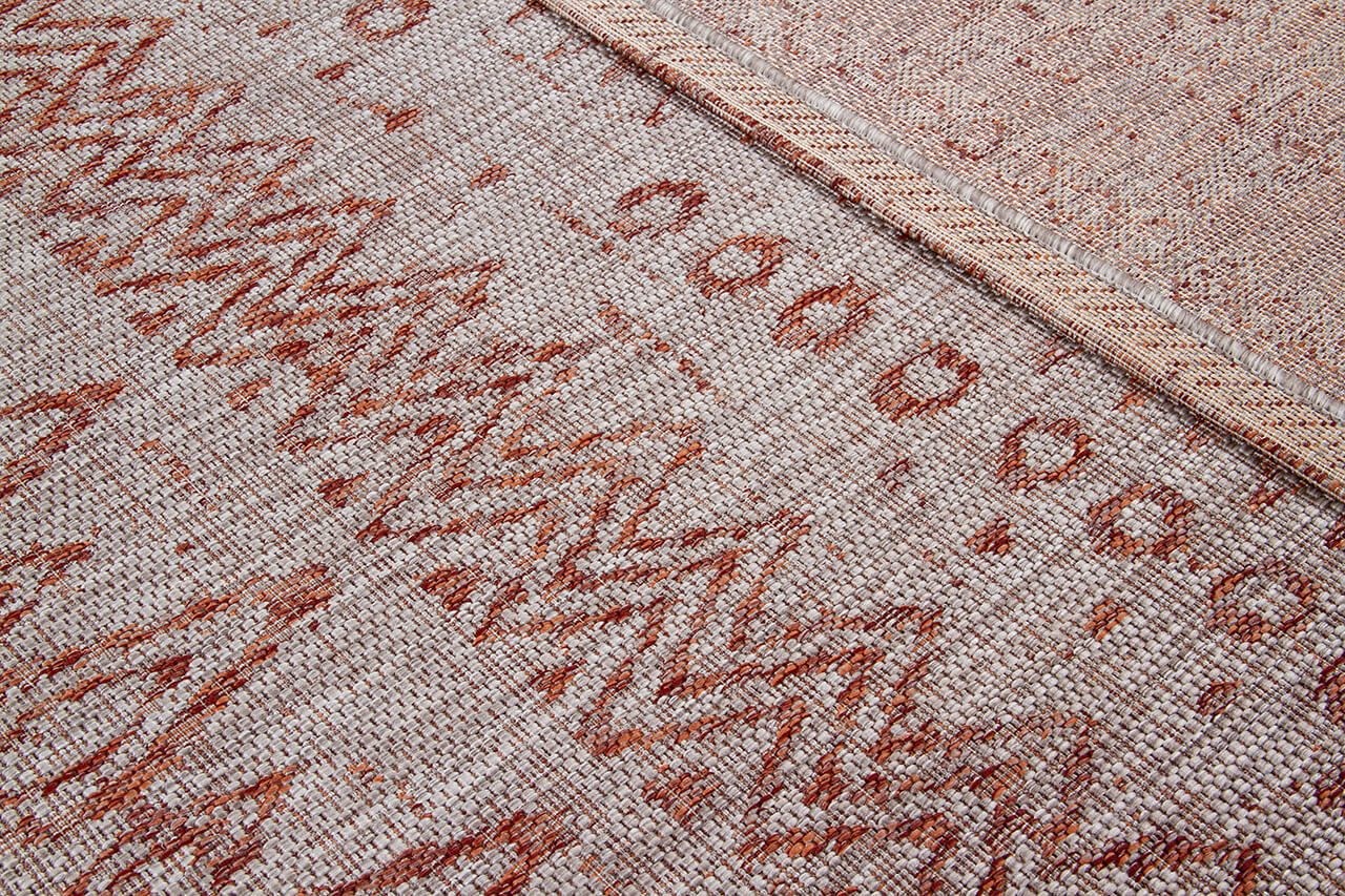 Tappeto da Esterno - ETHNO 1 TERRA - Indoor/Outdoor | Ideale per Terrazze, Balconi, Patio, Verande