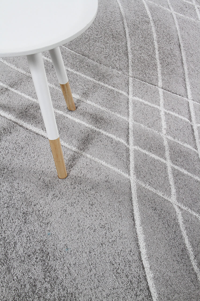 Tappeto Moderno Carve - Antiscivolo - Grigio - Ideale per Soggiorno, Camera da Letto, Sala da Pranzo