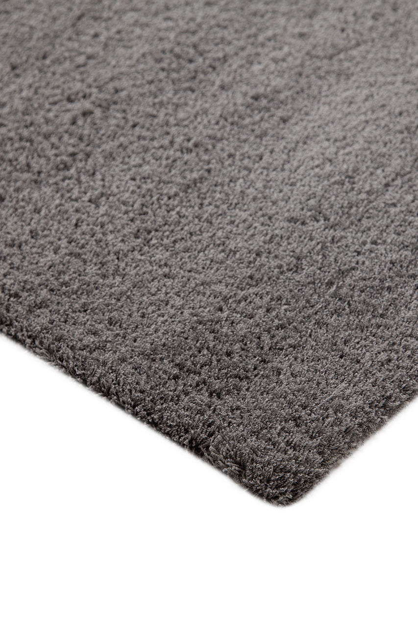 Tappeto Shaggy Desio - Grigio scuro - Morbido e Resistente - Tinta Unita | Ideale per Soggiorno e Camera da Letto
