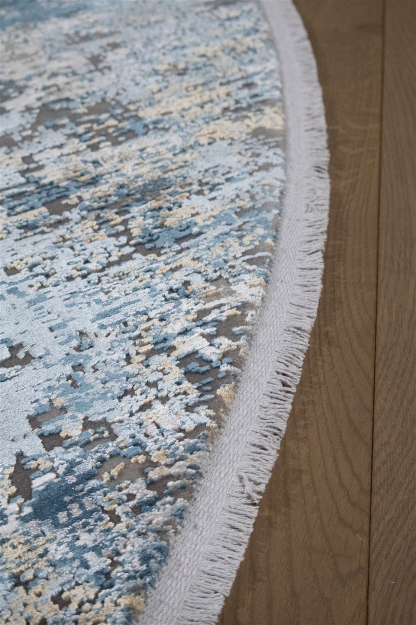 Tappeto Moderno Rotondo Premium - KENNEDY D GREY BEIGE ROUND - Design Contemporaneo