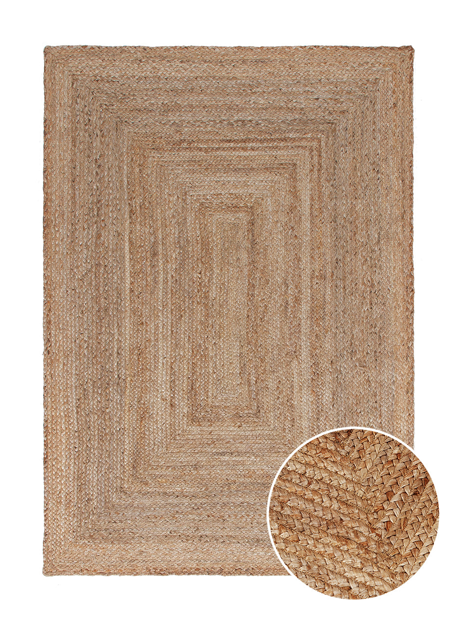 Tappeto Juta Frame - Juta Naturale - Realizzato su telaio manuale