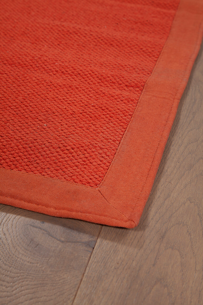 Tappeto Cotone Unito Border Terra - Lavabile, Cucina e Arredo Neutro