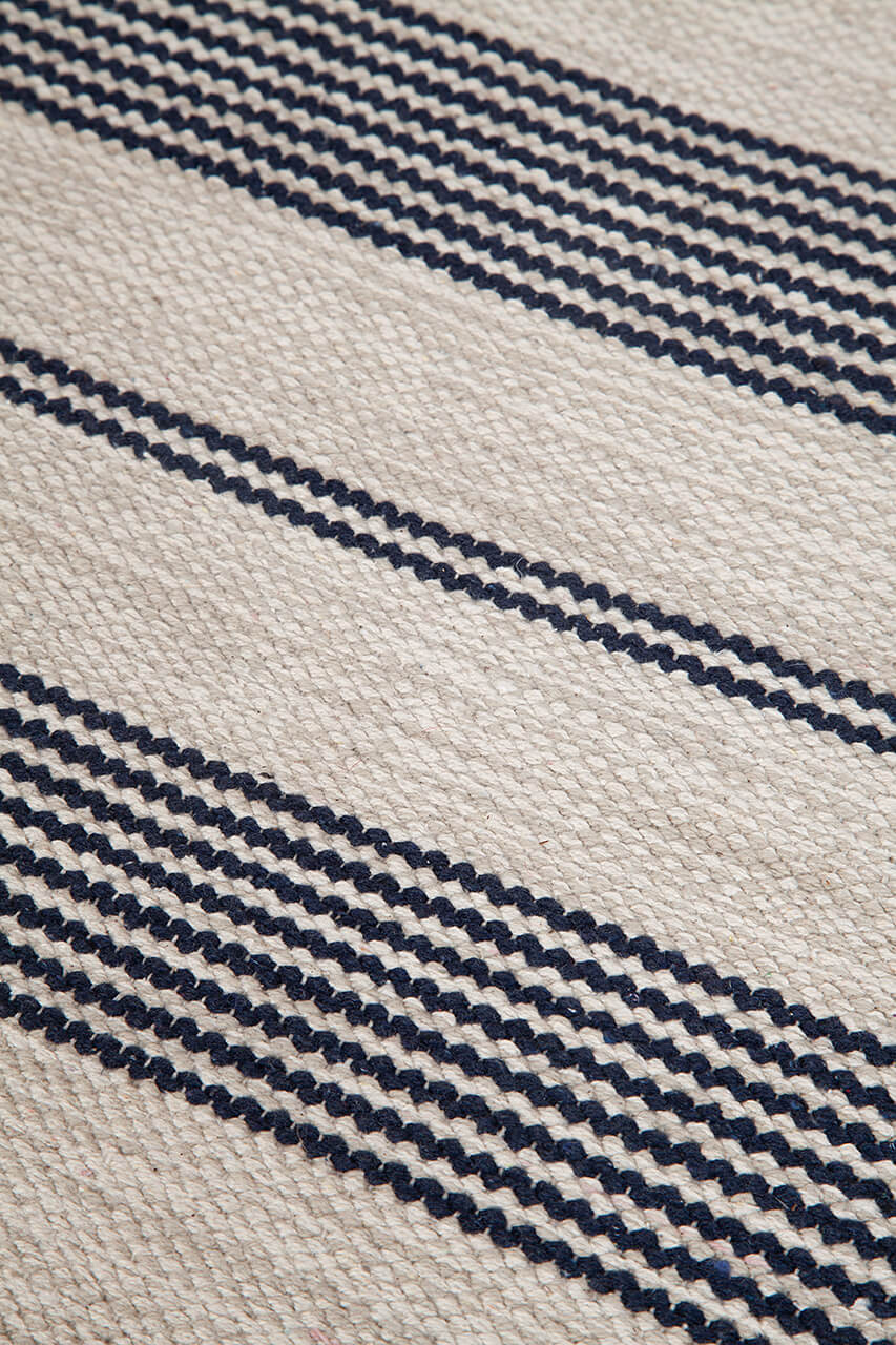 Tappeto in Cotone Blu scuro - Lavabile in Lavatrice | Ideale per la Cucina e il Bagno