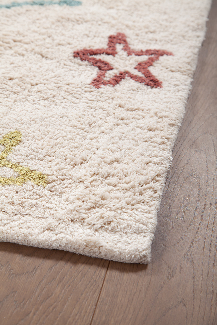 Tappeto Bianco per Bambini in Cotone Lavabile in Lavatrice - Fantasia Cotton 2