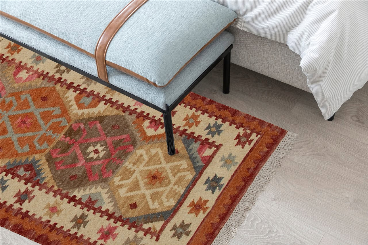 Tappeto etnico Kilim Kaban lana intrecciata a mano