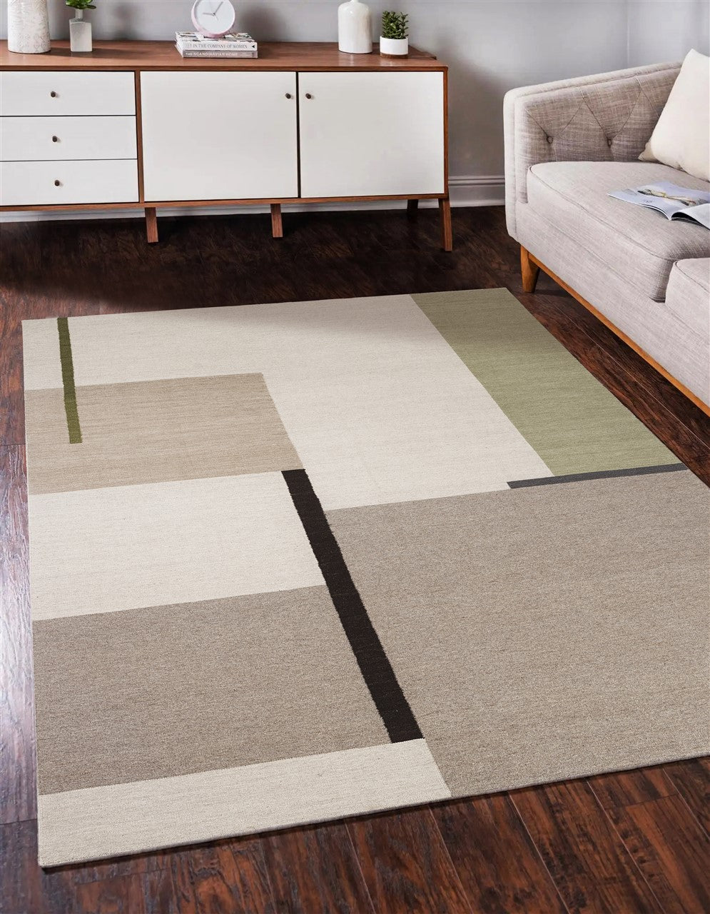 Tappeto Kilim Moderno Walter Multicolore – Lana 100%, Design Geometrico