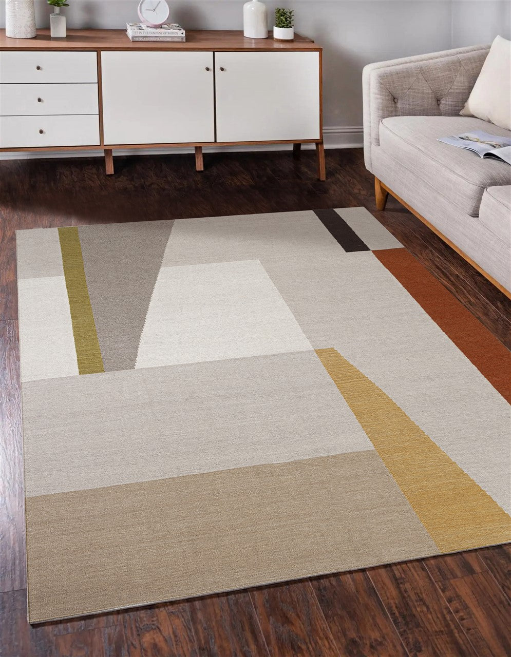 Tappeto Kilim Moderno Walter Multicolore – Lana 100%, Design Geometrico