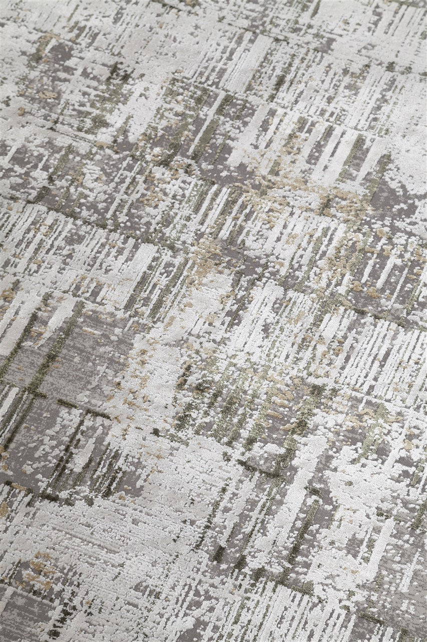 Tappeto Moderno Premium - KENNEDY I CREAM DARK GREEN - Crema Verde - Design Contemporaneo