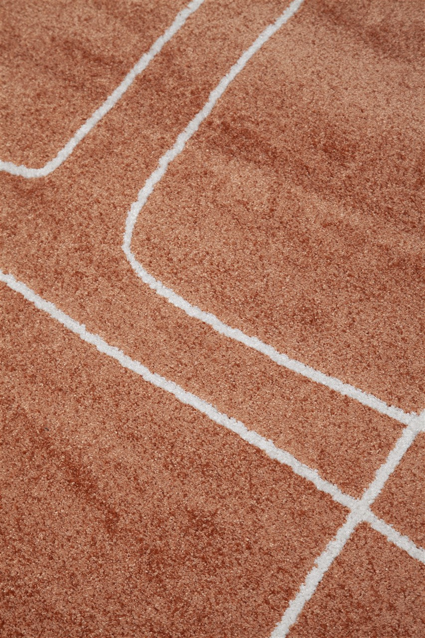 Tappeto Contemporaneo Atelier B Rust Bianco - Design Moderno Geometrico - Antiscivolo - Ideale per Soggiorno e Camera da Letto - CarpetLiving