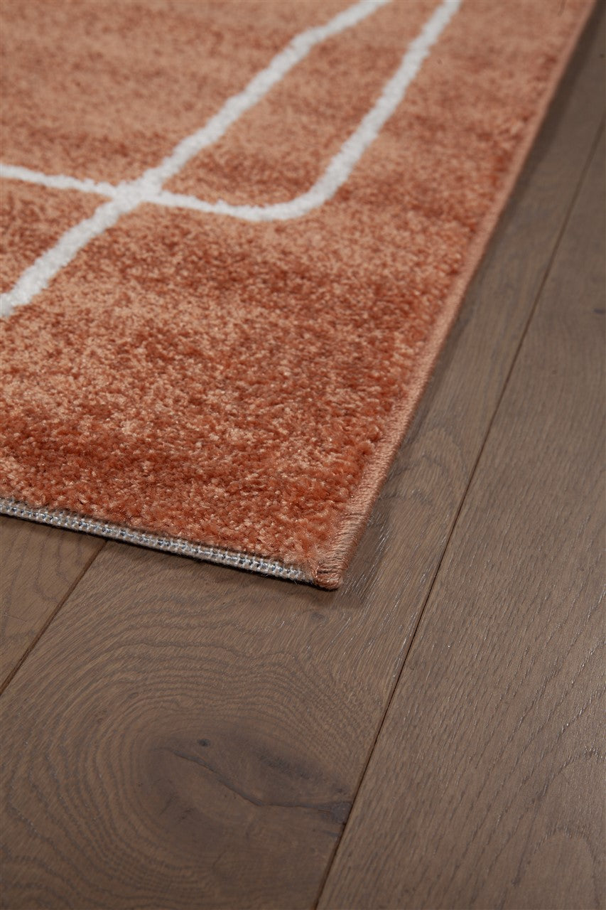 Tappeto Contemporaneo Atelier B Rust Bianco - Design Moderno Geometrico - Antiscivolo - Ideale per Soggiorno e Camera da Letto - CarpetLiving