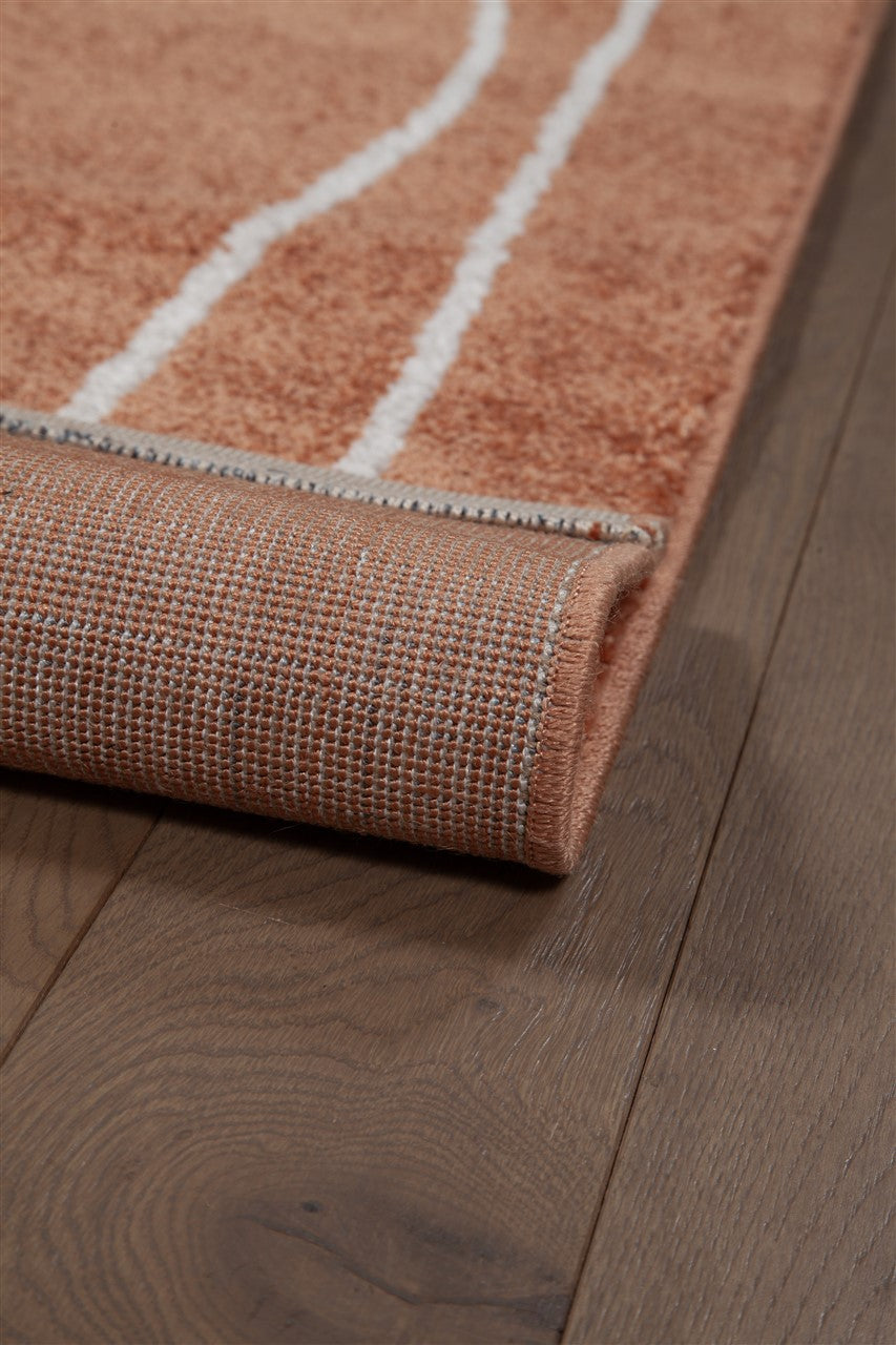 Tappeto Contemporaneo Atelier B Rust Bianco - Design Moderno Geometrico - Antiscivolo - Ideale per Soggiorno e Camera da Letto - CarpetLiving