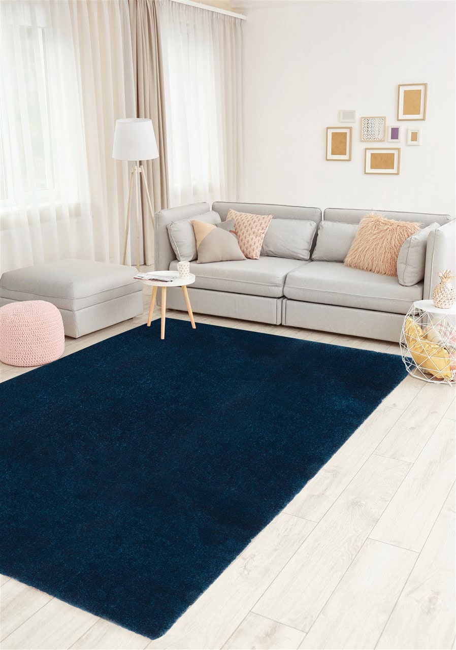 Tappeto Shaggy DEBBY Comfort Blu - Morbido e Resistente - Ideale per Soggiorno e Camera da Letto