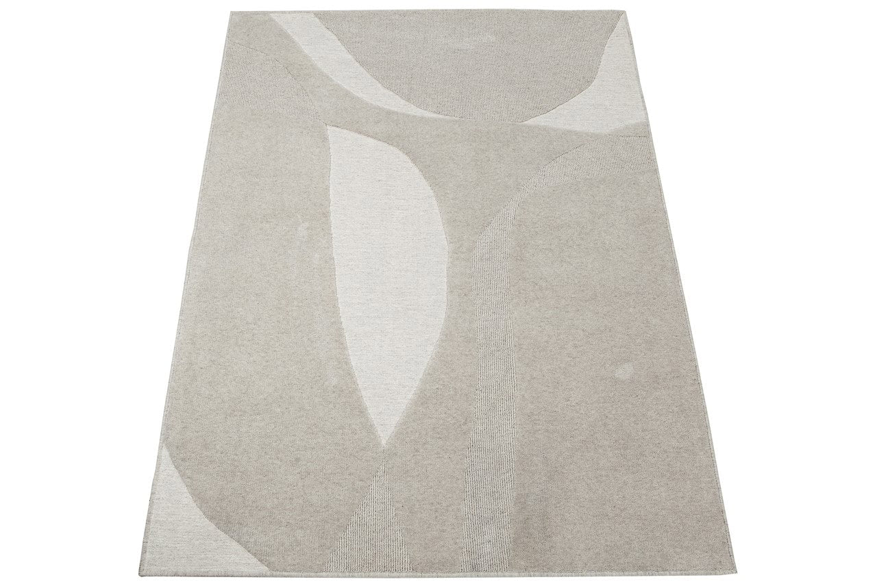 Tappeto Moderno in Lana e Cotone - Clay 9 - Beige/Grigio - CarpetLiving