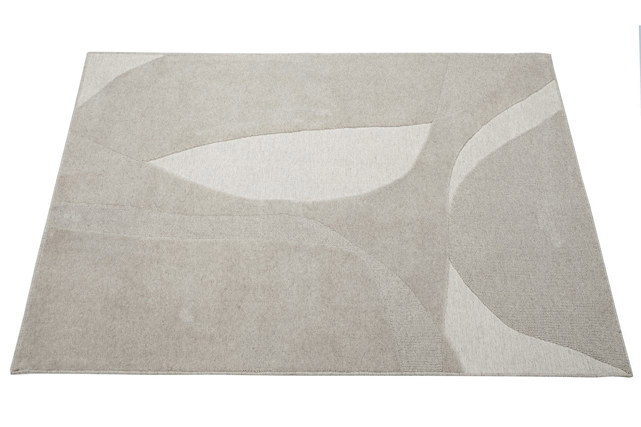 Tappeto Moderno in Lana e Cotone - Clay 9 - Beige/Grigio - CarpetLiving