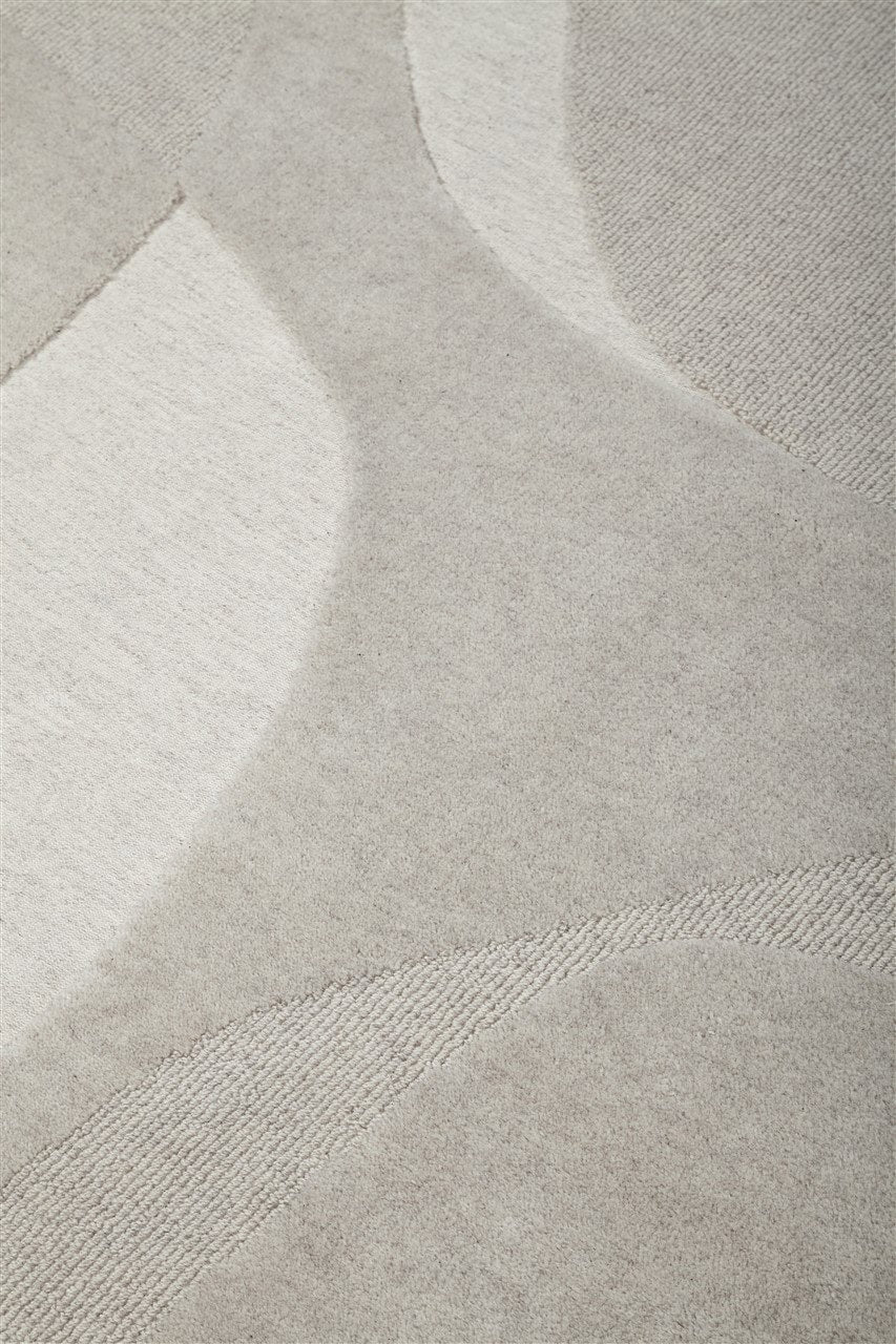 Tappeto Moderno in Lana e Cotone - Clay 9 - Beige/Grigio - CarpetLiving