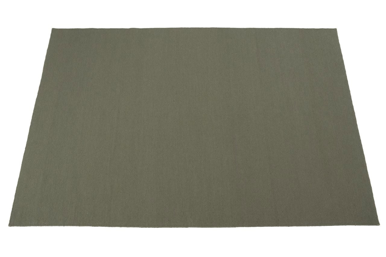 Tappeto Verde in Lana - Realizzato a Mano - Tinta Unita | Ideale per Soggiorno, Sala da Pranzo, Camera da Letto
