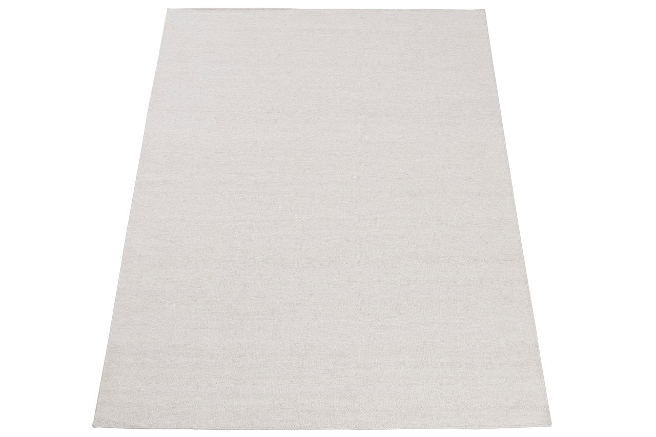 Tappeto Bianco in Lana - Realizzato a Mano - Tinta Unita | Ideale per Soggiorno, Sala da Pranzo, Camera da Letto