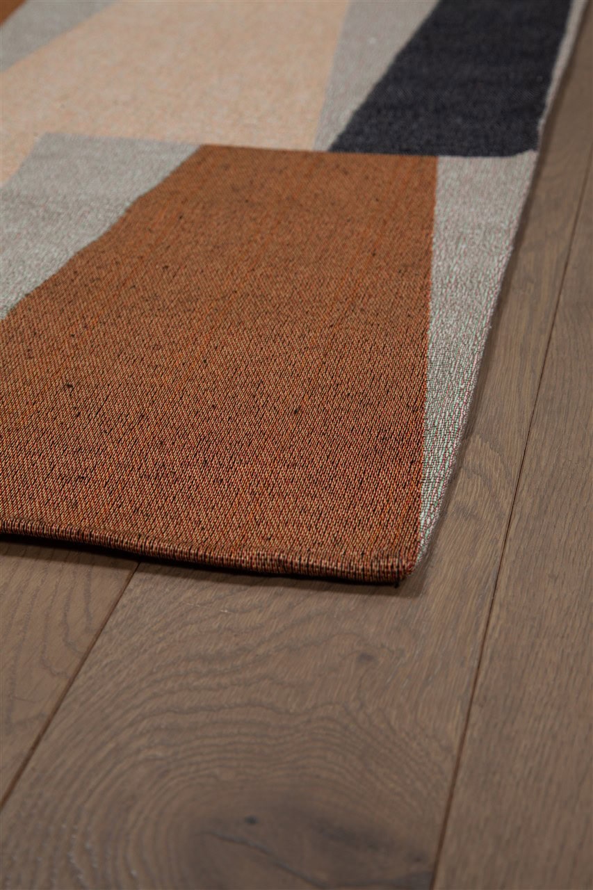 Tappeto Passatoia per la Cucina in Cotone Jaques Ruggine-Avorio | Design Moderno, Antiscivolo e Resistente