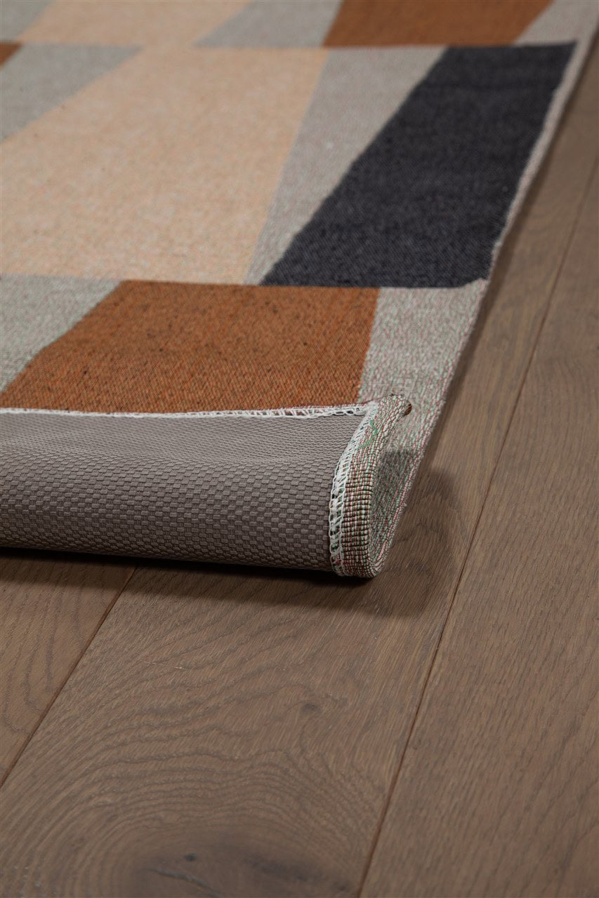 Tappeto Passatoia per la Cucina in Cotone Jaques Ruggine-Avorio | Design Moderno, Antiscivolo e Resistente