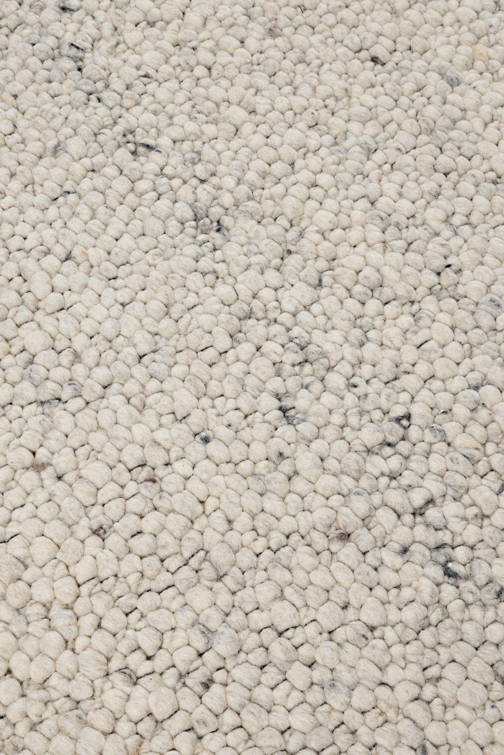 Tappeto Berger in Lana Bianco Crema - Realizzato a mano - Effetto Ciottoli 3D Morbido