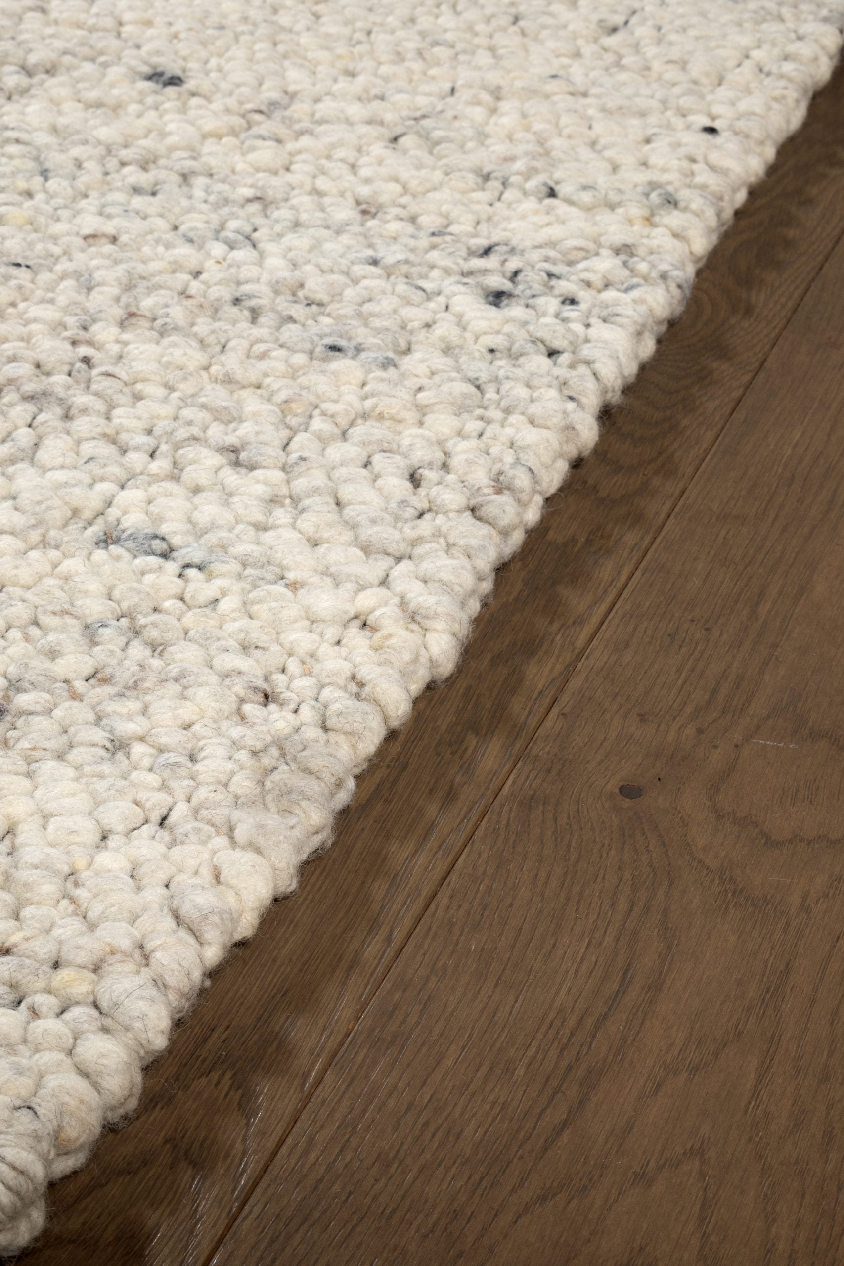 Tappeto Berger in Lana Bianco Crema - Realizzato a mano - Effetto Ciottoli 3D Morbido