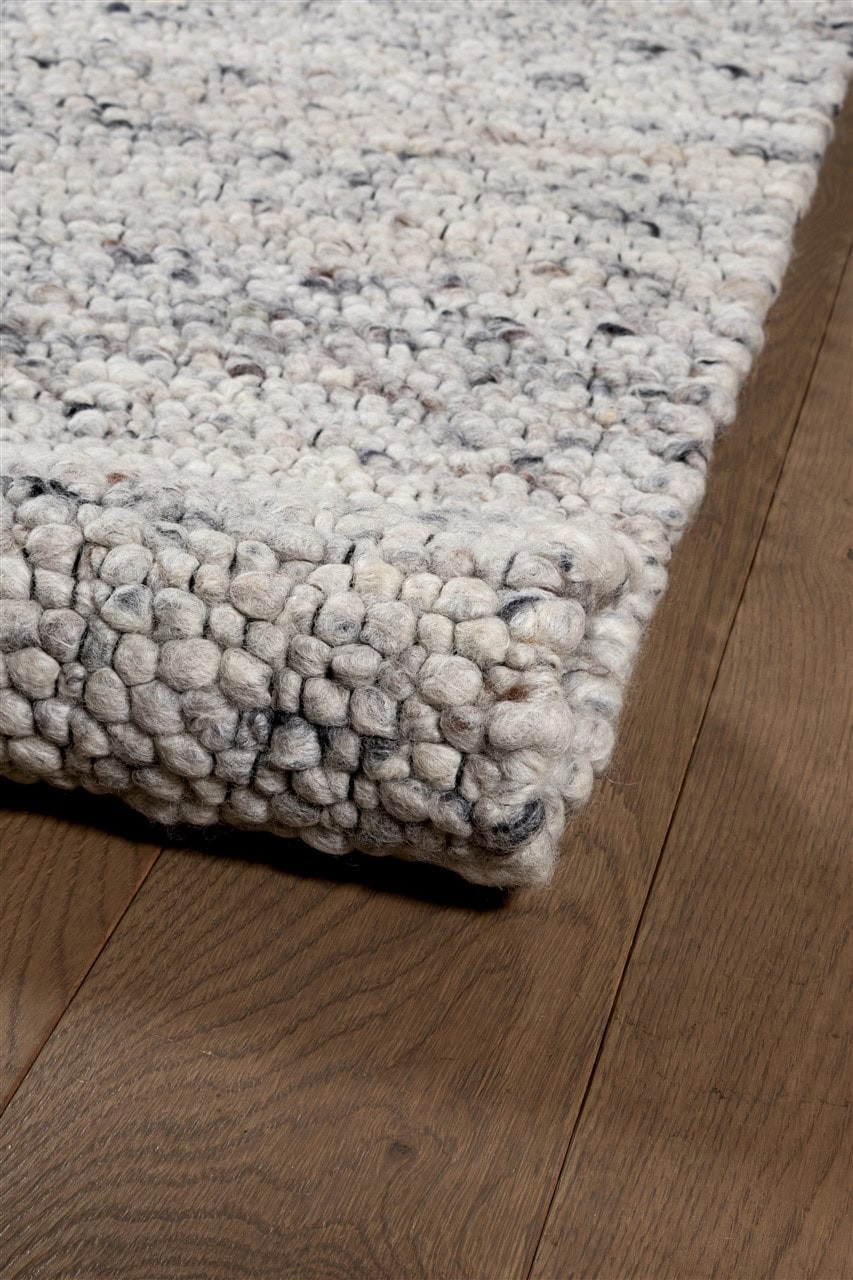 Tappeto Berger in Lana Grigio - Realizzato a mano - Effetto Ciottoli 3D Morbido
