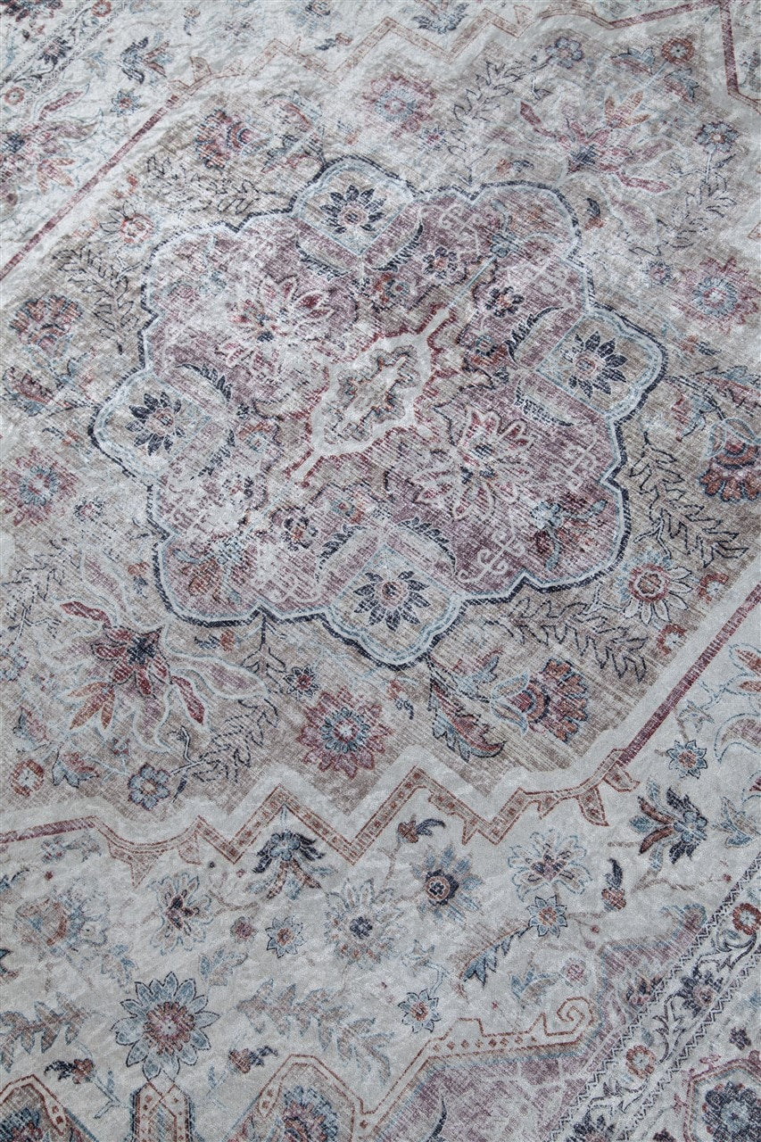 Tappeto Lavabile Stile Orientale Vintage - Design Grigio