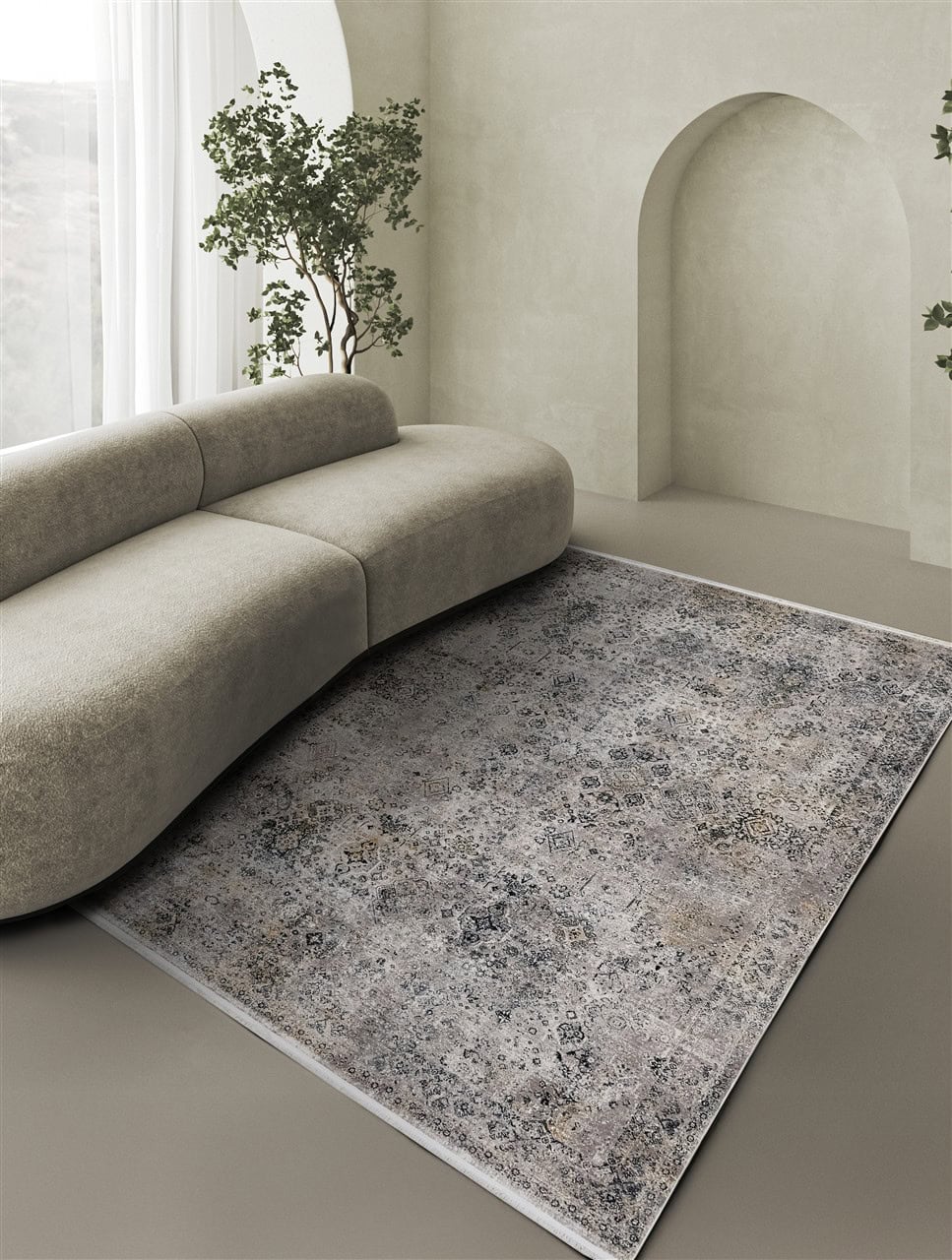 Premium Modern Rug - KENNEDY S CREAM ANTHRACITE - Cream, Anthracite - Contemporary Design